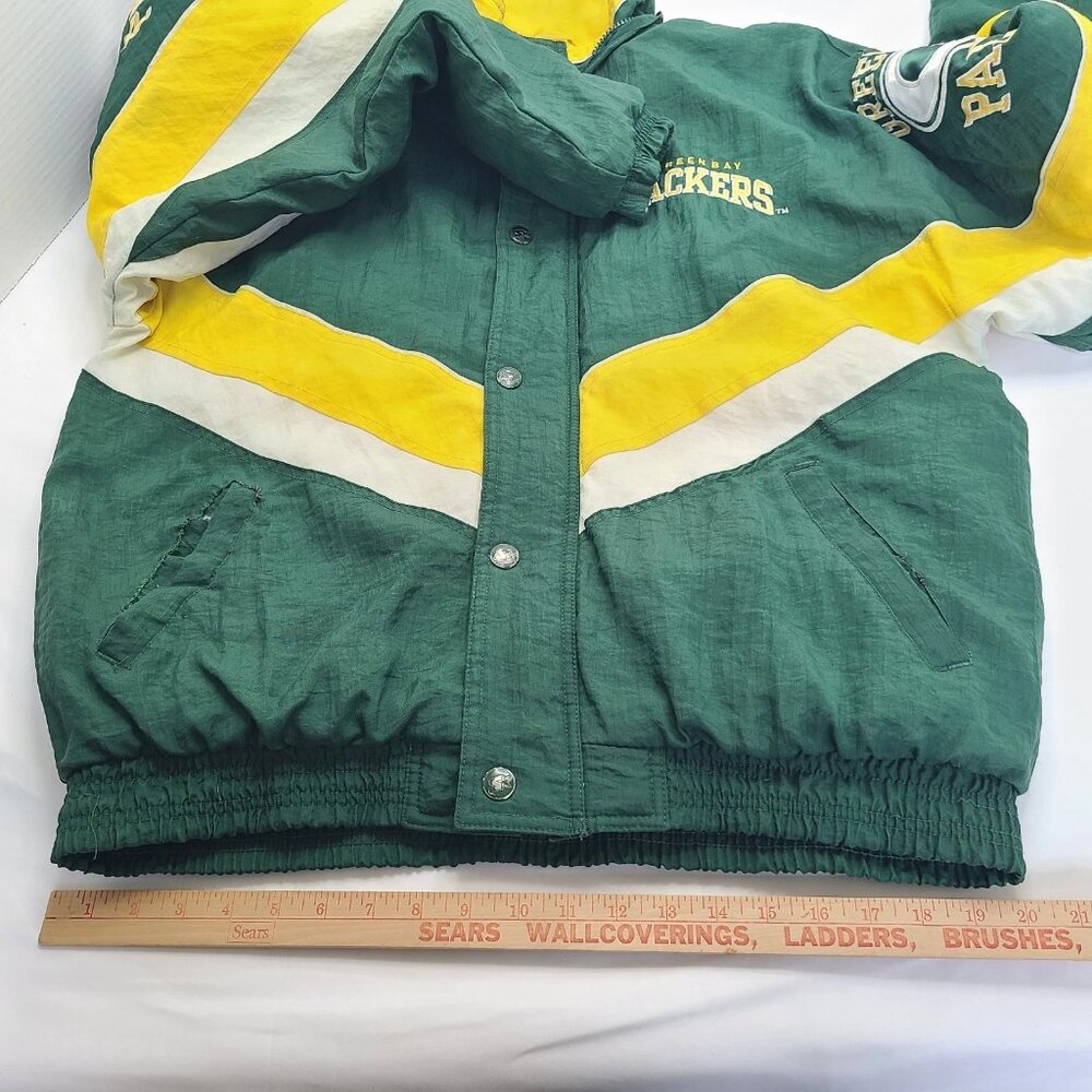 Green Bay Packers Mens M Jacket Zip Starter Pro Line NFL Football Vtg 90s Nylon - Picture 16 of 16